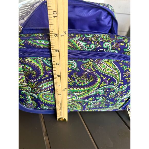 London Fog Mayfair Purple Paisley Underseat Carry on luggage 15” - Picture 15 of 16